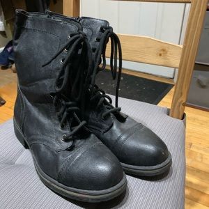 Black combat boots